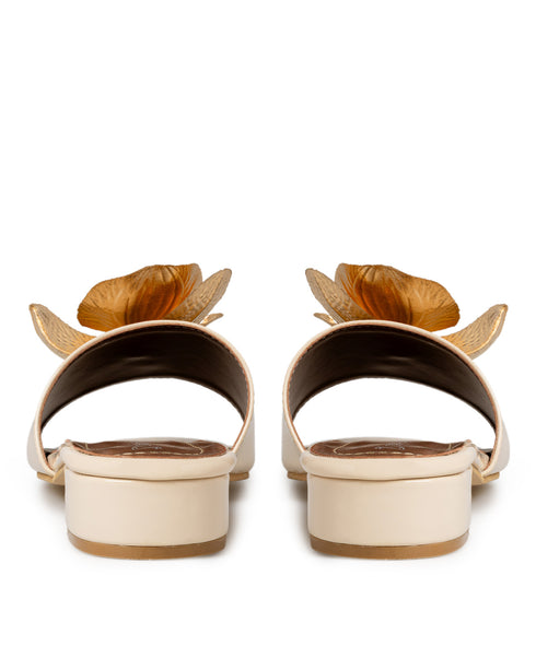 Sandalia Latte Mule Flor 1218